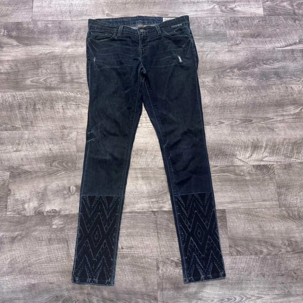 Free People Artisan de Luxe Dreamer Embroidered Skinny Jean Womens Sz. 25